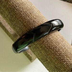 Vintage 1950’s Black Bakelite Carved Bracelet